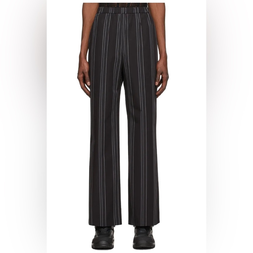 HAN KJOBENHAVN Black Loose Trousers - Black Dark Stripes